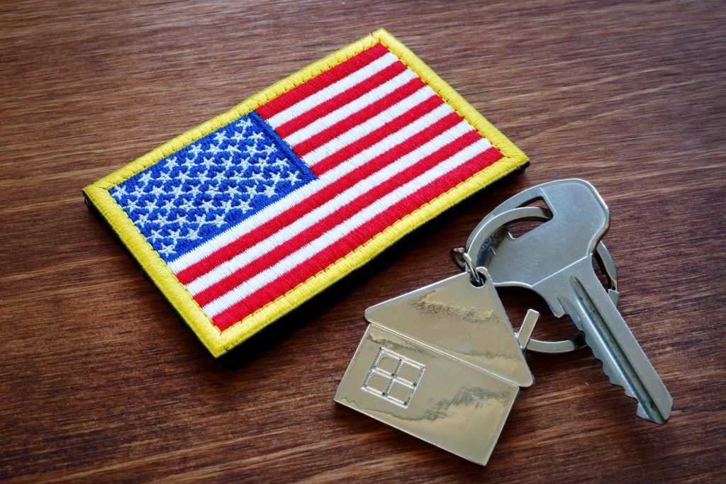 House key and American flag patch
